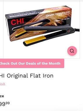 CHI Ceramic Flat Iron - Black with Gold Plates